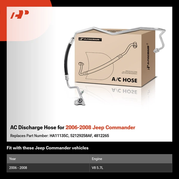 AC Discharge Hose for 2006-2008 Jeep Commander