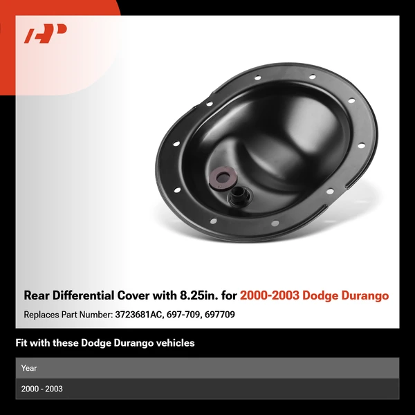 Rear Differential Cover with 8.25in. for 2000-2003 Dodge Durango