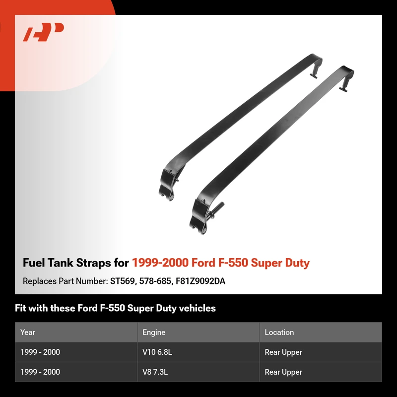 Fuel Tank Straps for 1999-2000 Ford F-550 Super Duty