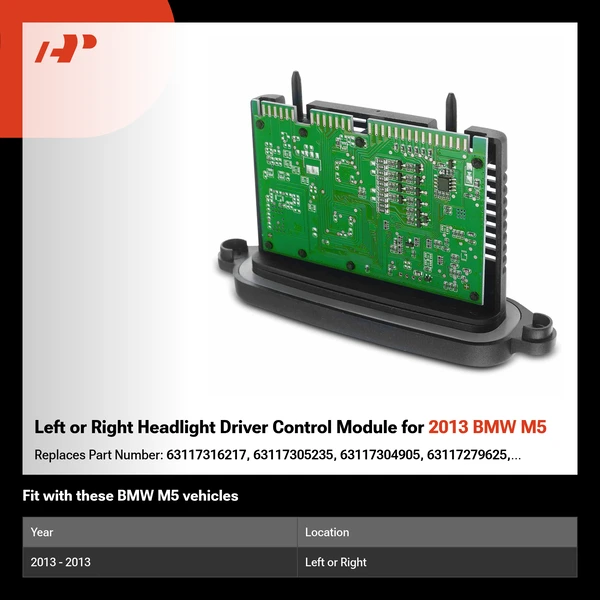 Left or Right Headlight Driver Control Module for 2013 BMW M5