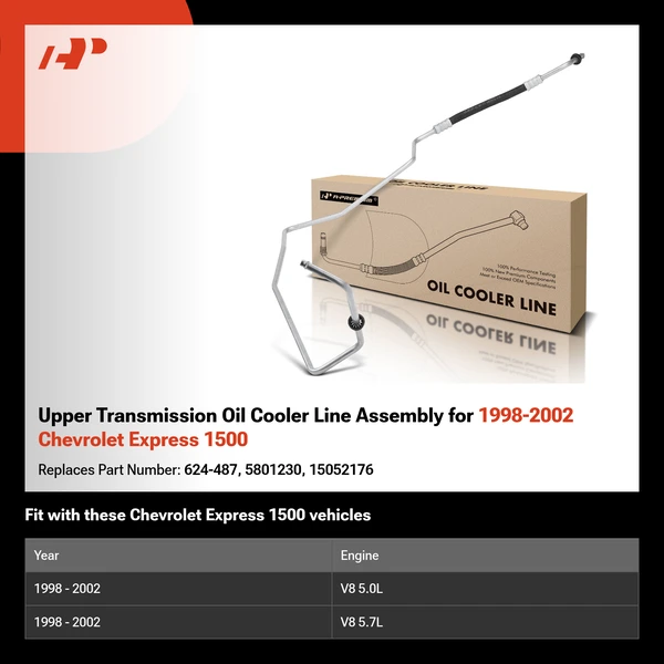 Upper Transmission Oil Cooler Line Assembly for 1998-2002 Chevrolet Express 1500