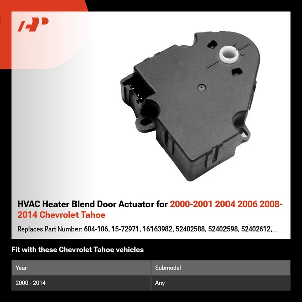 HVAC Heater Blend Door Actuator for 2000-2001 2004 2006 2008-2014 Chevrolet Tahoe