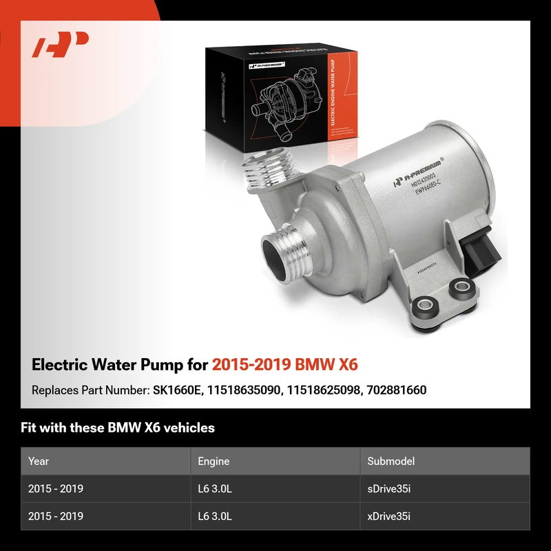 Electric Water Pump for 2015-2019 BMW X6