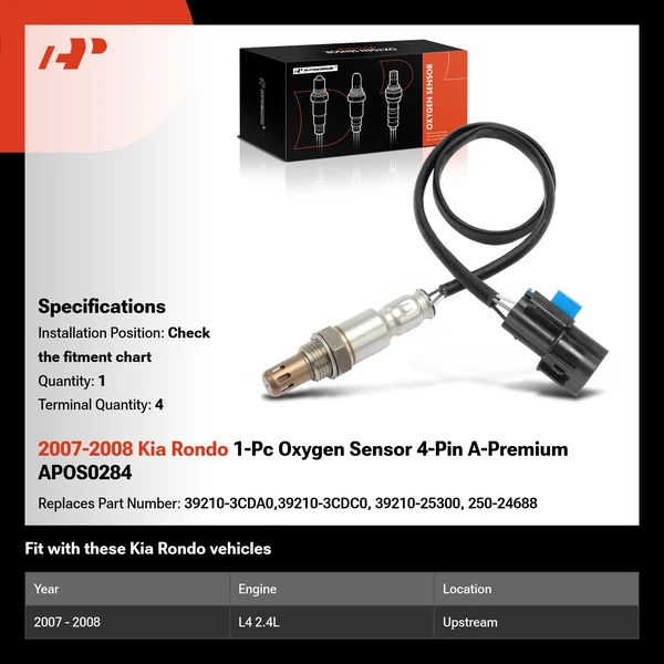 2007-2008 Kia Rondo 1-Pc Oxygen Sensor 4-Pin A-Premium APOS0284