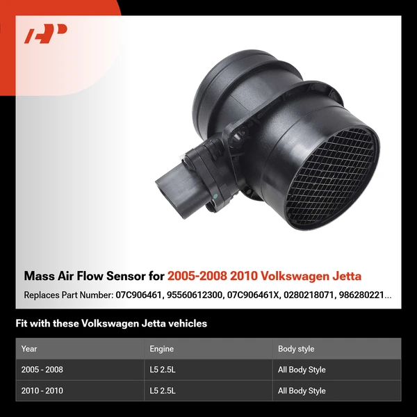 Mass Air Flow Sensor for 2005-2008 2010 Volkswagen Jetta