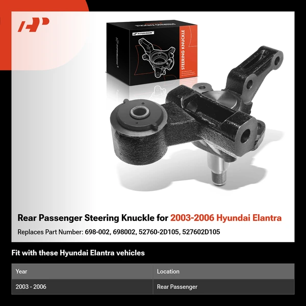 Rear Passenger Steering Knuckle for 2003-2006 Hyundai Elantra