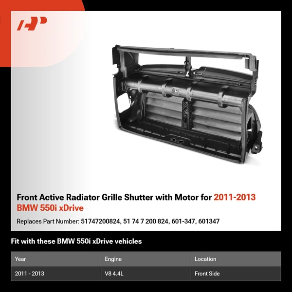 Front Active Radiator Grille Shutter with Motor for 2011-2013 BMW 550i xDrive