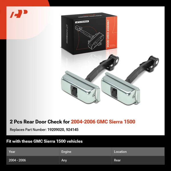 2 Pcs Rear Door Check for 2004-2006 GMC Sierra 1500