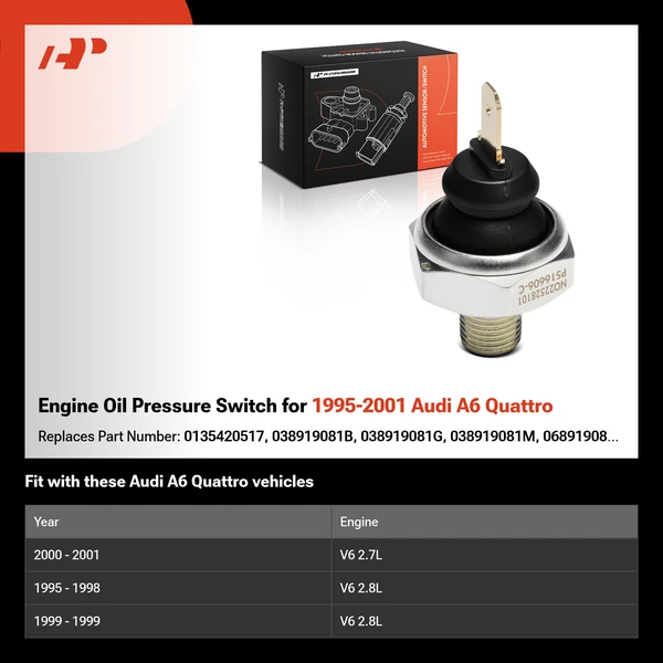 Engine Oil Pressure Switch for 1995-2001 Audi A6 Quattro