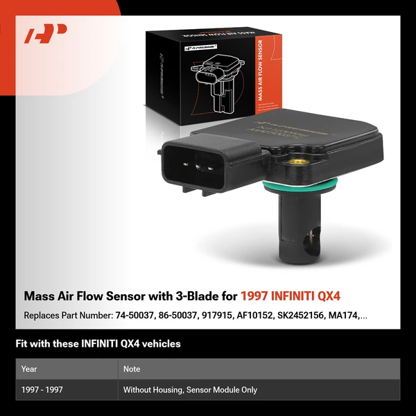 Mass Air Flow Sensor with 3-Blade for 1997 INFINITI QX4