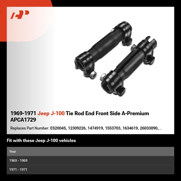 1969-1971 Jeep J-100 Tie Rod End Front Side A-Premium APCA1729