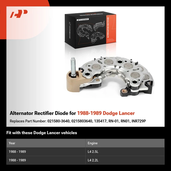 Alternator Rectifier Diode for 1988-1989 Dodge Lancer