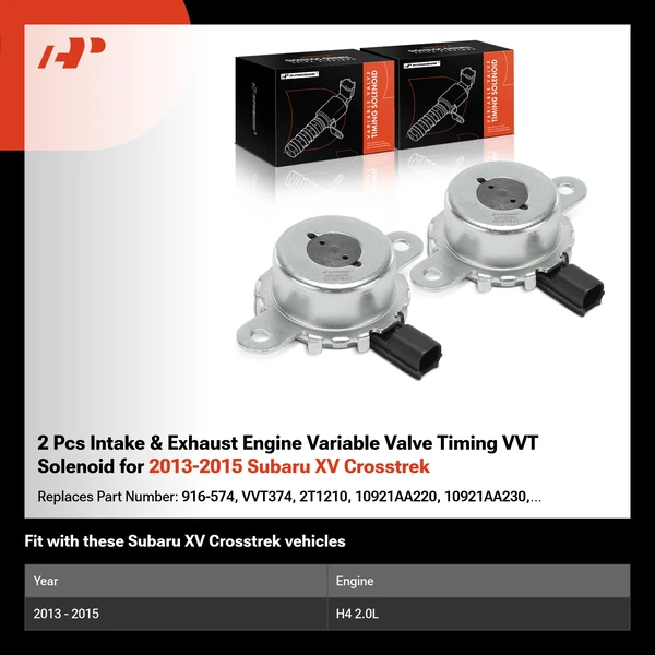 2 Pcs Intake & Exhaust Engine Variable Valve Timing VVT Solenoid for 2013-2015 Subaru XV Crosstrek