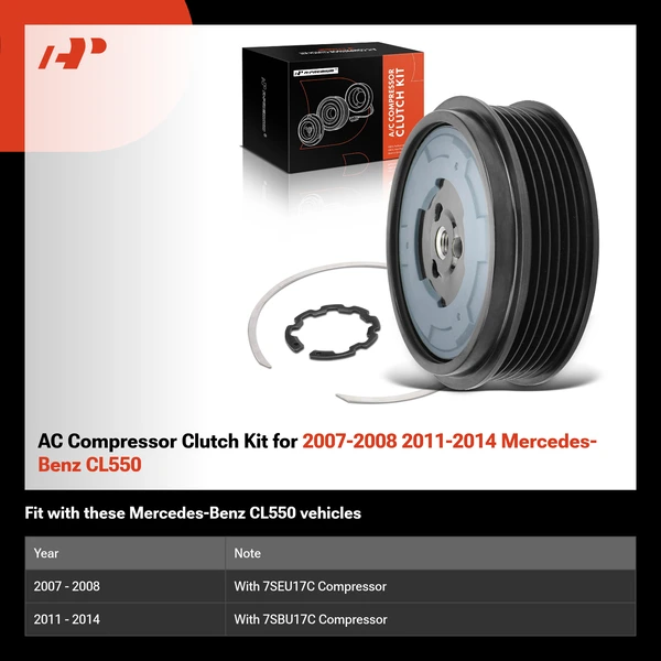 AC Compressor Clutch Kit for 2007-2008 2011-2014 Mercedes-Benz CL550