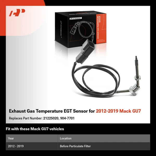 Exhaust Gas Temperature EGT Sensor for 2012-2019 Mack GU7