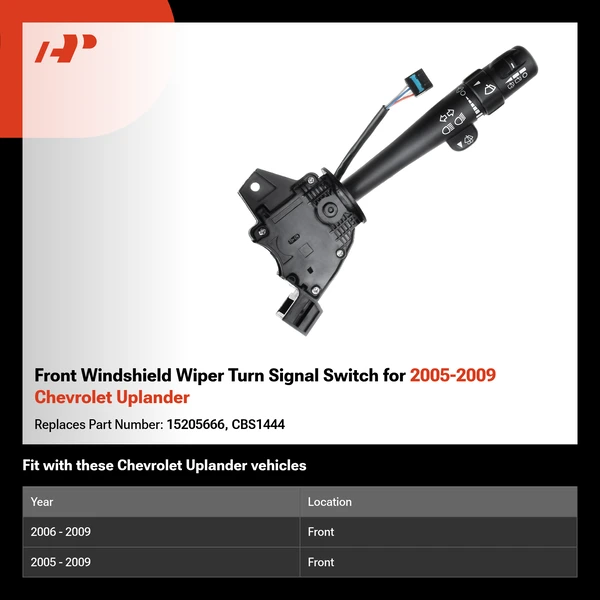 Front Windshield Wiper Turn Signal Switch for 2005-2009 Chevrolet Uplander