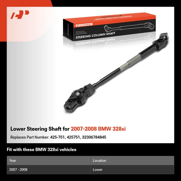 Lower Steering Shaft for 2007-2008 BMW 328xi