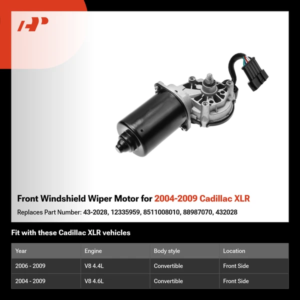 Front Windshield Wiper Motor for 2004-2009 Cadillac XLR