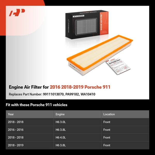 Engine Air Filter for 2016 2018-2019 Porsche 911