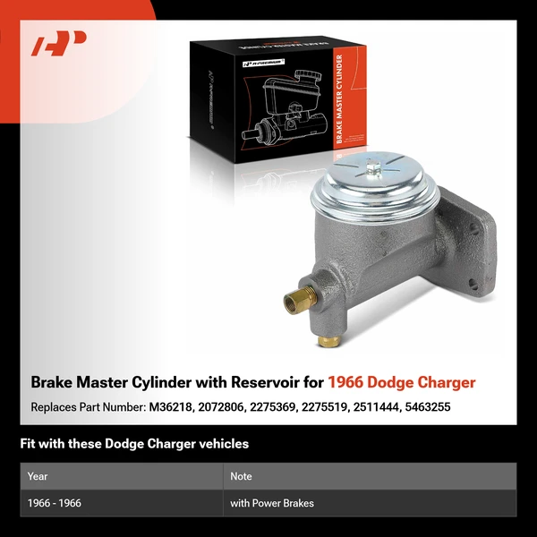 Brake Master Cylinder with Reservoir for 1966 Dodge Charger