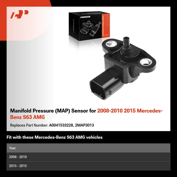 Manifold Pressure (MAP) Sensor for 2008-2010 2015 Mercedes-Benz S63 AMG