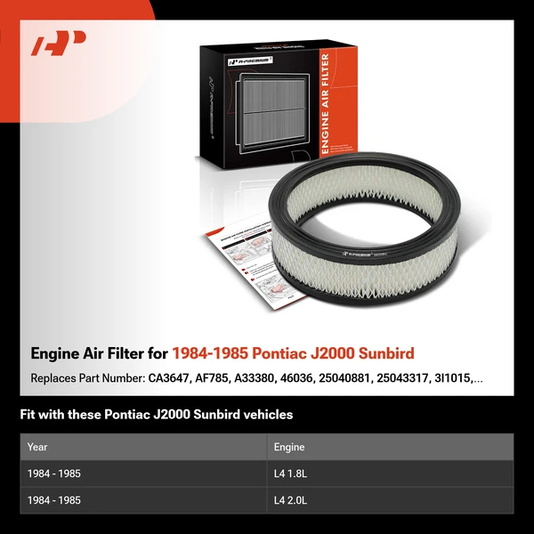 Engine Air Filter for 1984-1985 Pontiac J2000 Sunbird