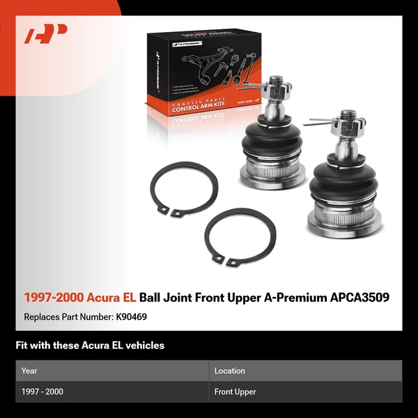 1997-2000 Acura EL Ball Joint Front Upper A-Premium APCA3509
