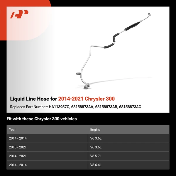 Liquid Line Hose for 2014-2021 Chrysler 300
