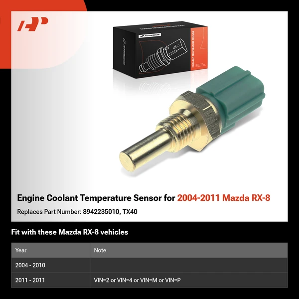 Engine Coolant Temperature Sensor for 2004-2011 Mazda RX-8