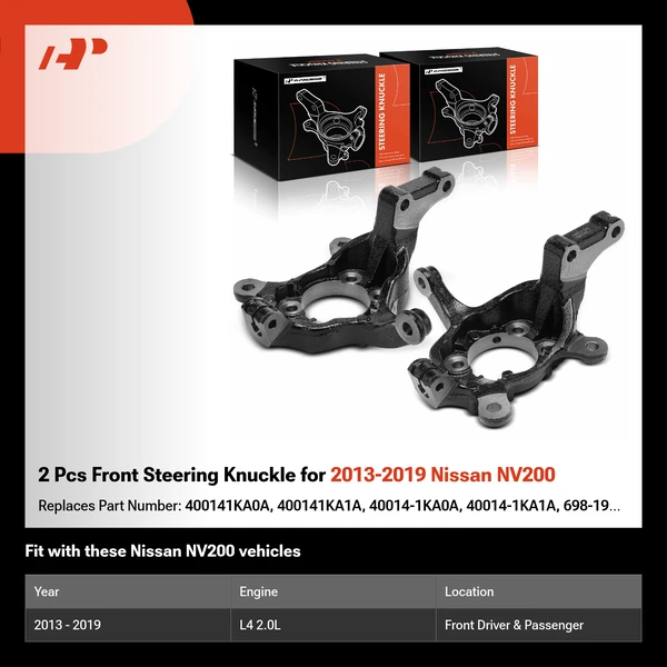 2 Pcs Front Steering Knuckle for 2013-2019 Nissan NV200