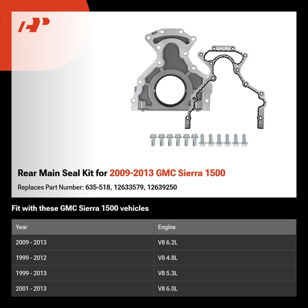 Rear Main Seal Kit for 2009-2013 GMC Sierra 1500
