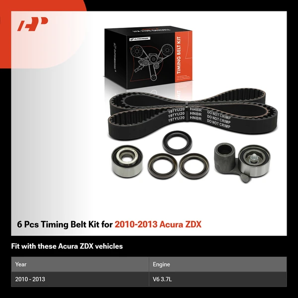 6 Pcs Timing Belt Kit for 2010-2013 Acura ZDX