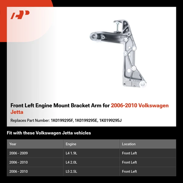 Front Left Engine Mount Bracket Arm for 2006-2010 Volkswagen Jetta
