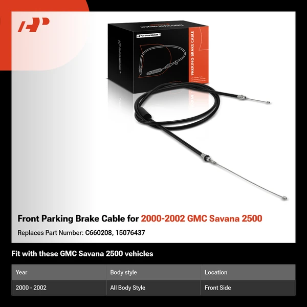 Front Parking Brake Cable for 2000-2002 GMC Savana 2500