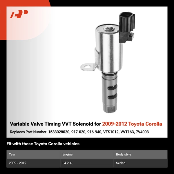 Variable Valve Timing VVT Solenoid for 2009-2012 Toyota Corolla