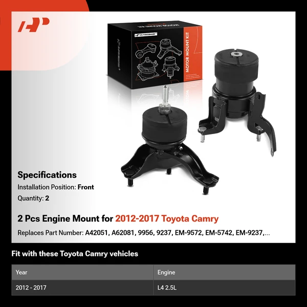 2012-2017 Toyota Camry 2-Pc Engine Mount Front A-Premium APEM852
