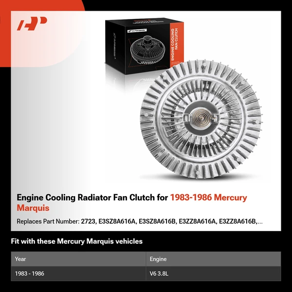 Engine Cooling Radiator Fan Clutch for 1983-1986 Mercury Marquis