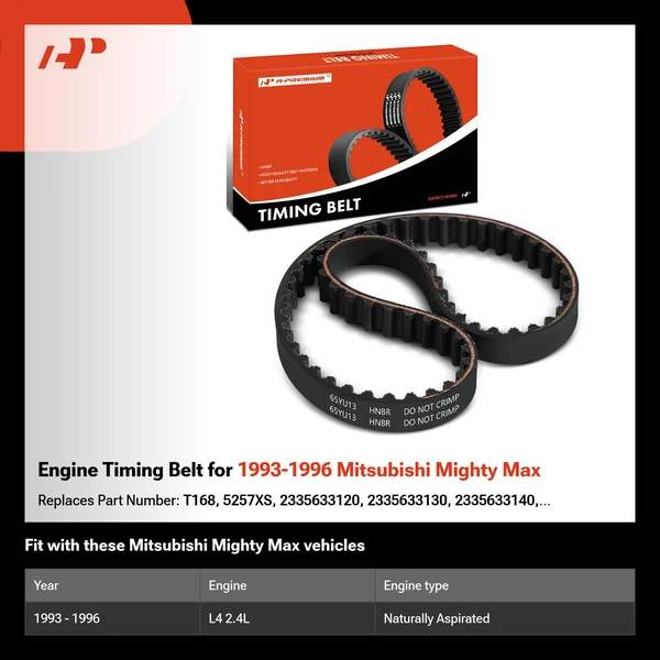 Engine Timing Belt for 1993-1996 Mitsubishi Mighty Max