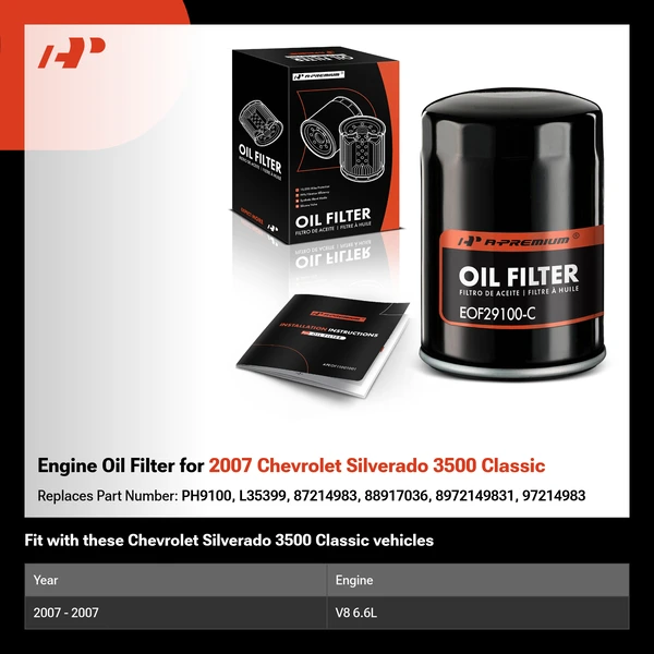 Engine Oil Filter for 2007 Chevrolet Silverado 3500 Classic