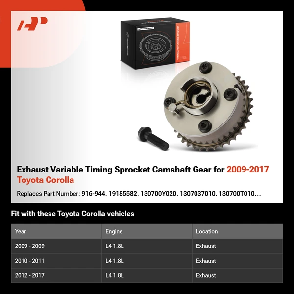 Exhaust Variable Timing Sprocket Camshaft Gear for 2009-2017 Toyota Corolla
