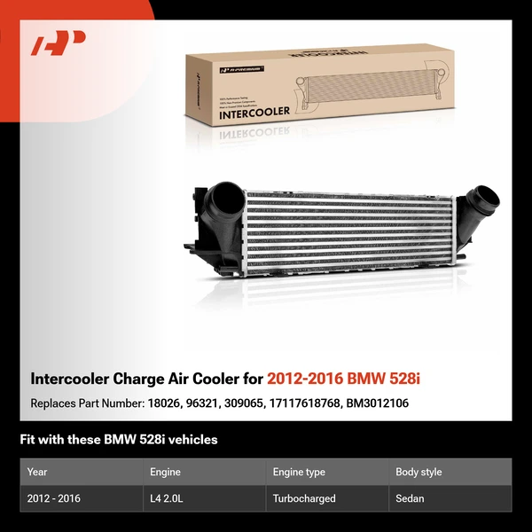 Intercooler Charge Air Cooler for 2012-2016 BMW 528i