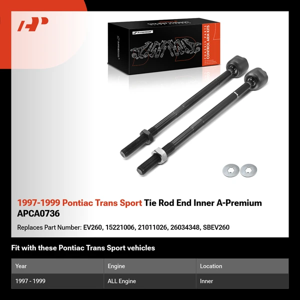 1997-1999 Pontiac Trans Sport Tie Rod End Inner A-Premium APCA0736