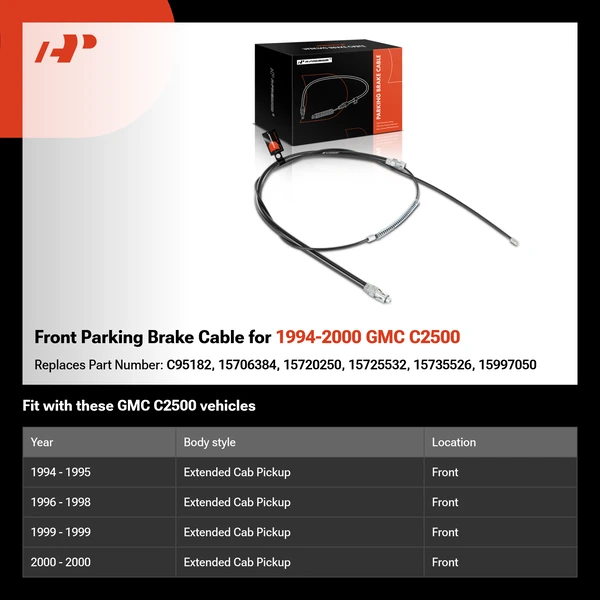 Front Parking Brake Cable for 1994-2000 GMC C2500