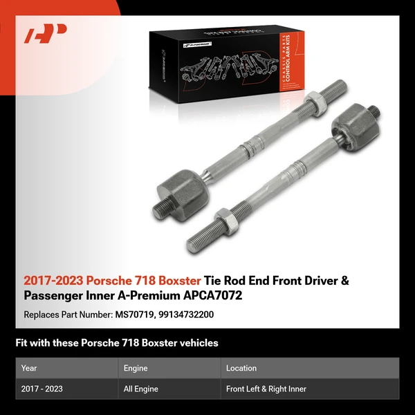 2017-2023 Porsche 718 Boxster Tie Rod End Front Driver & Passenger Inner A-Premium APCA7072