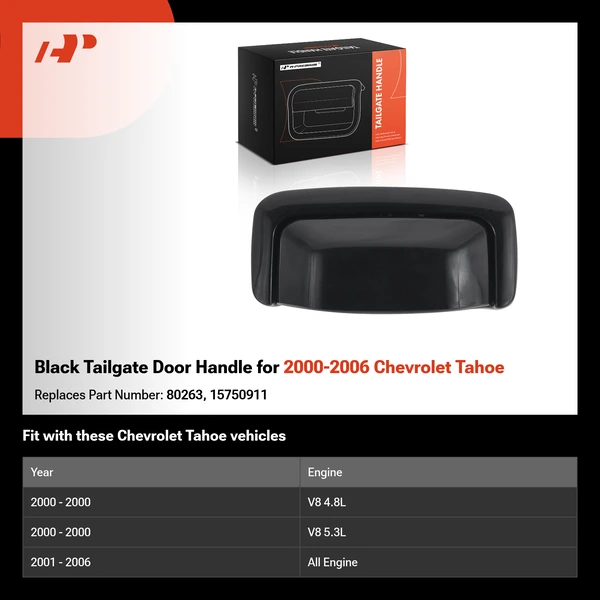 Black Tailgate Door Handle for 2000-2006 Chevrolet Tahoe
