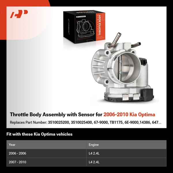 Throttle Body Assembly with Sensor for 2006-2010 Kia Optima