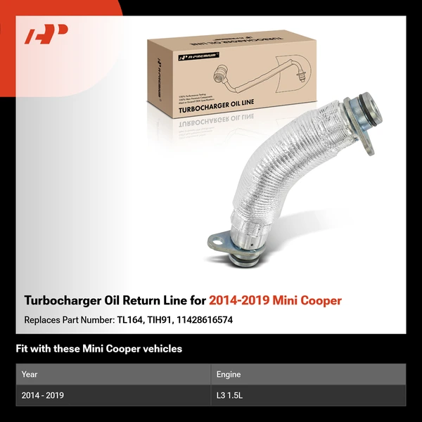 Turbocharger Oil Return Line for 2014-2019 Mini Cooper