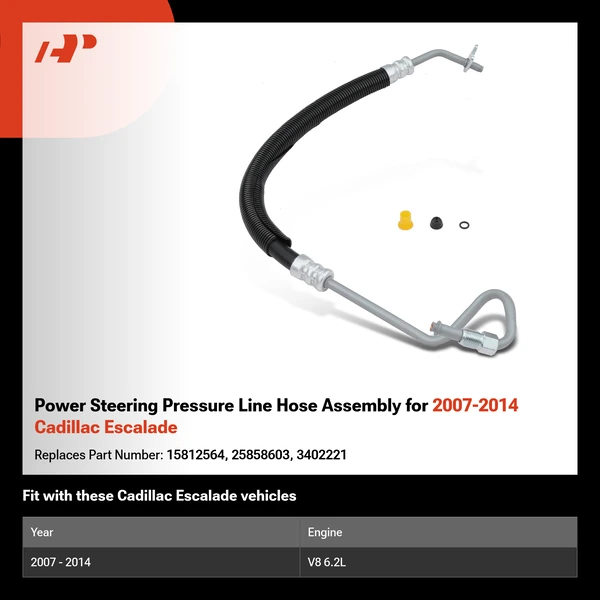 Power Steering Pressure Line Hose Assembly for 2007-2014 Cadillac Escalade