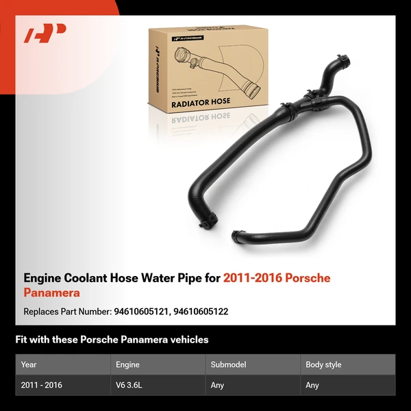 Engine Coolant Hose Water Pipe for 2011-2016 Porsche Panamera