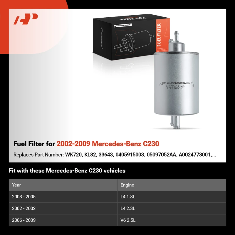 Fuel Filter for 2002-2009 Mercedes-Benz C230